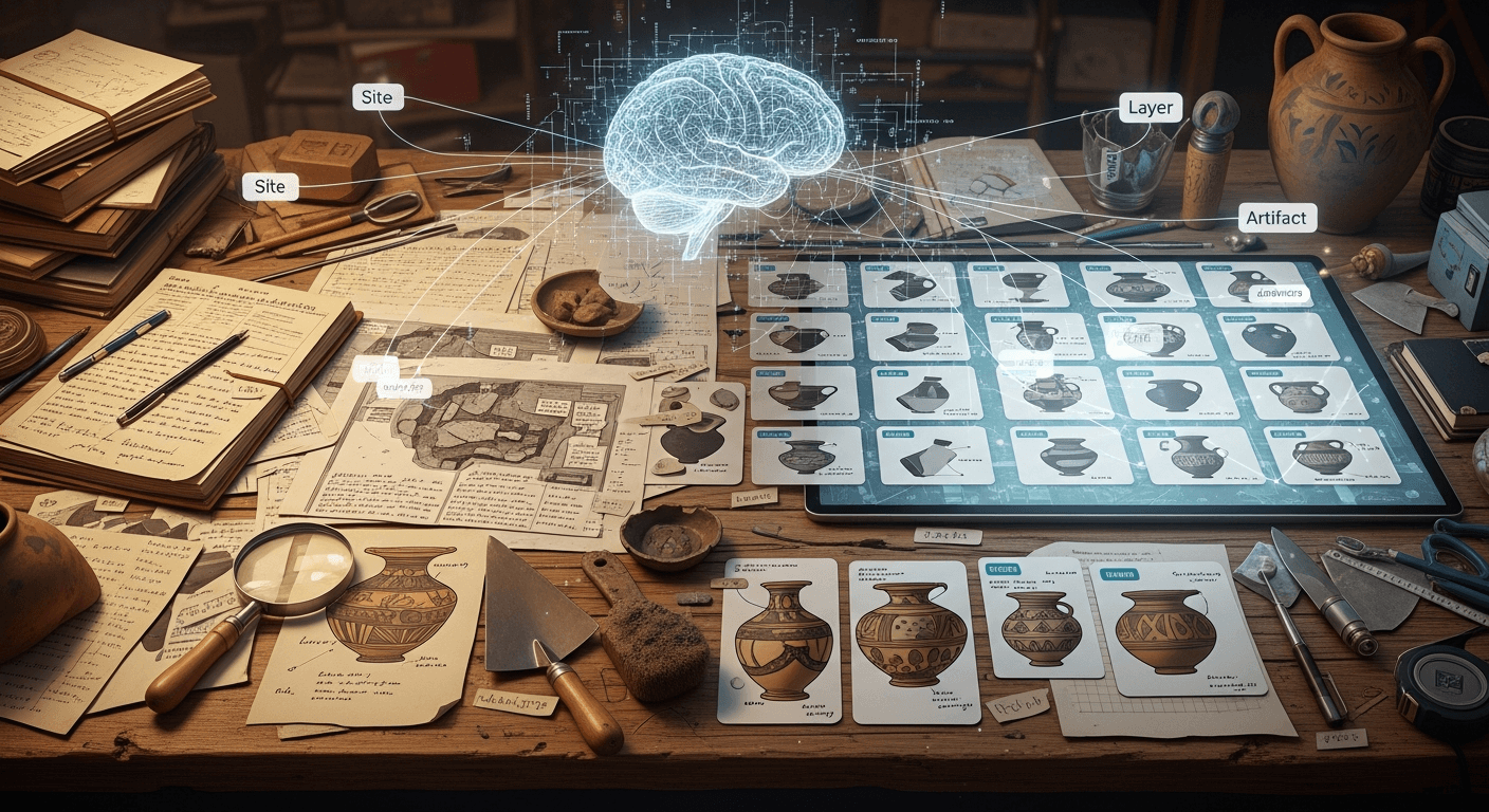 Organising Archaeology with Language AI