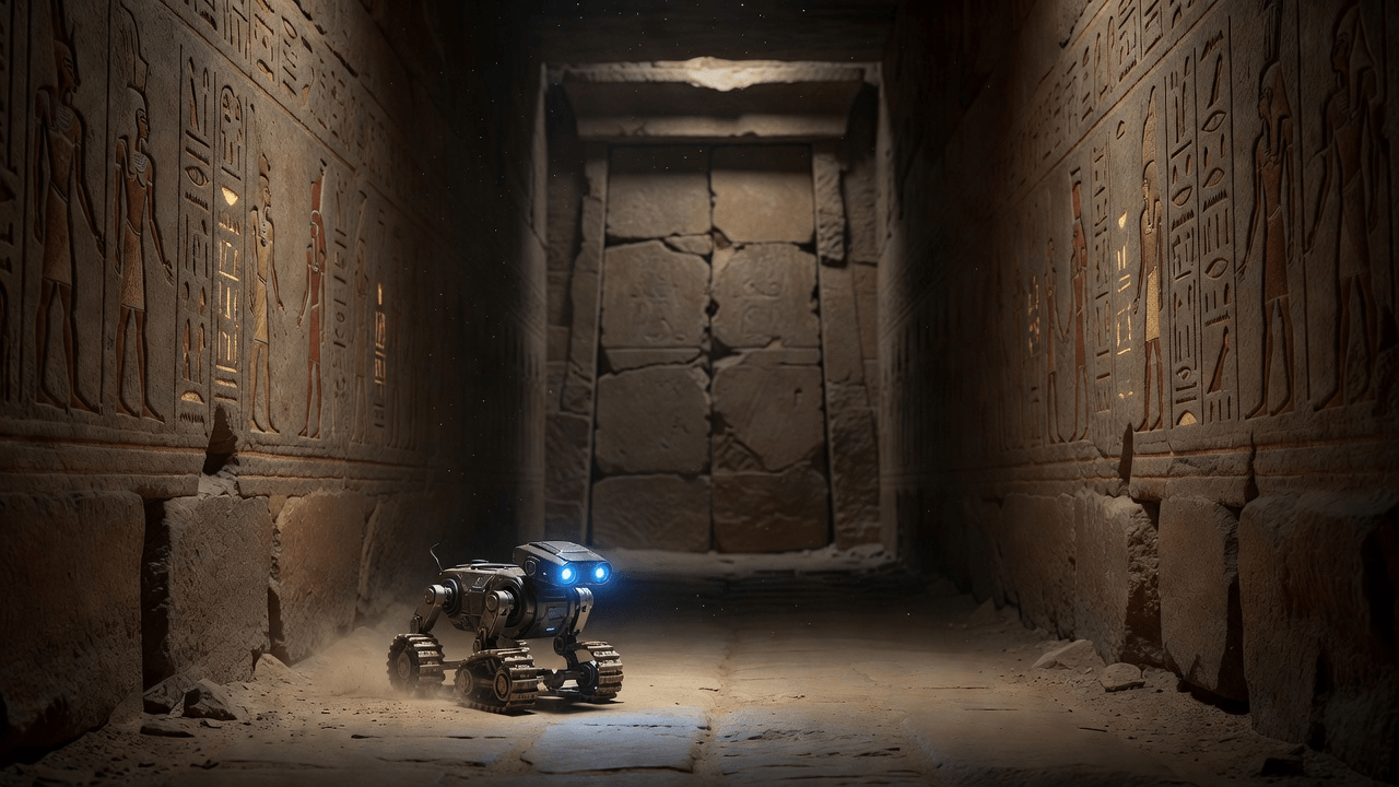 Robots Piercing Ancient Pyramidal Silence